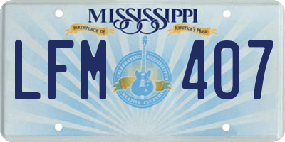 MS license plate LFM407