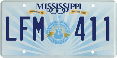 MS license plate LFM411