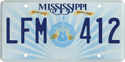 MS license plate LFM412