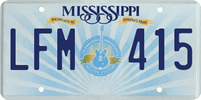 MS license plate LFM415