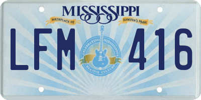 MS license plate LFM416