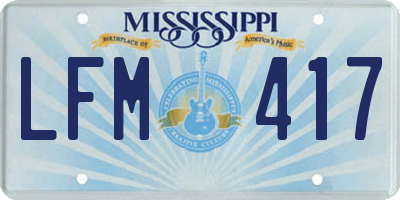 MS license plate LFM417