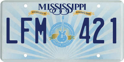 MS license plate LFM421