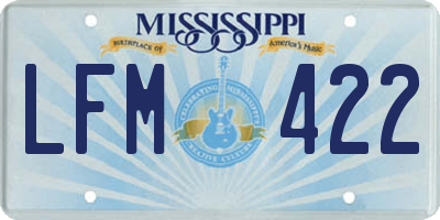 MS license plate LFM422