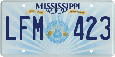 MS license plate LFM423