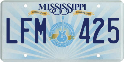MS license plate LFM425