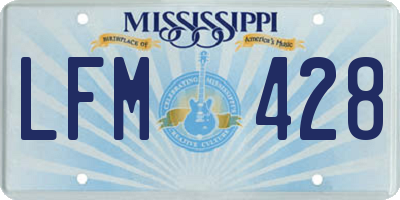 MS license plate LFM428