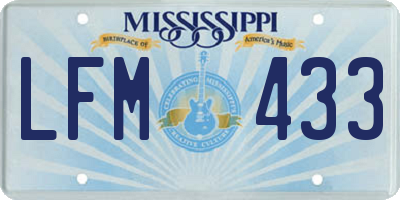 MS license plate LFM433