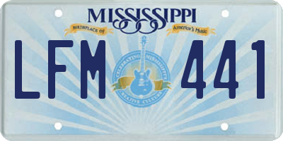 MS license plate LFM441