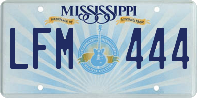 MS license plate LFM444