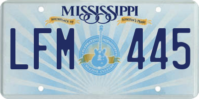 MS license plate LFM445