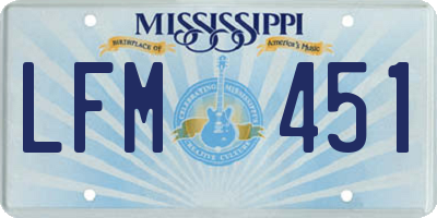 MS license plate LFM451