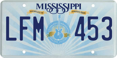 MS license plate LFM453