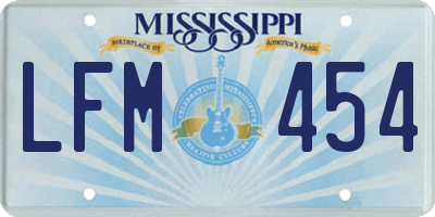 MS license plate LFM454
