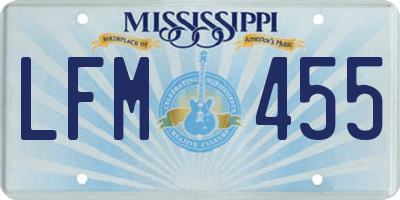 MS license plate LFM455