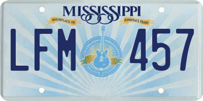 MS license plate LFM457
