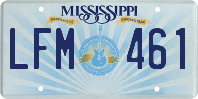 MS license plate LFM461