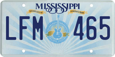 MS license plate LFM465