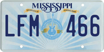 MS license plate LFM466