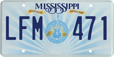 MS license plate LFM471