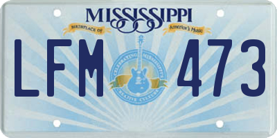 MS license plate LFM473