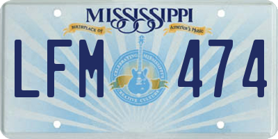 MS license plate LFM474