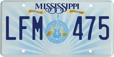 MS license plate LFM475