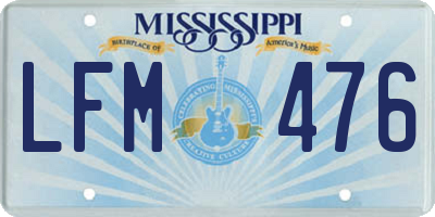 MS license plate LFM476