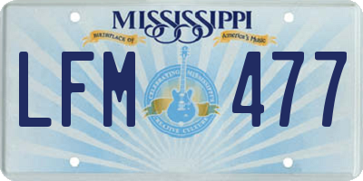 MS license plate LFM477