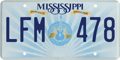 MS license plate LFM478