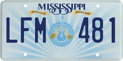 MS license plate LFM481