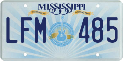 MS license plate LFM485