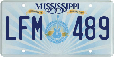 MS license plate LFM489