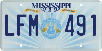 MS license plate LFM491