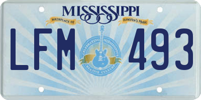 MS license plate LFM493