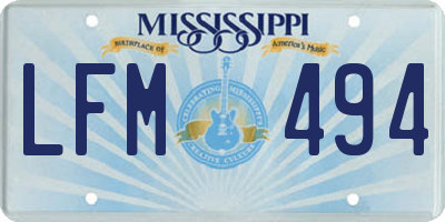 MS license plate LFM494