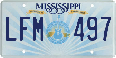 MS license plate LFM497