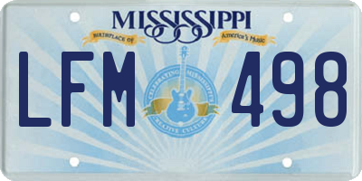 MS license plate LFM498