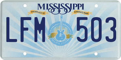 MS license plate LFM503