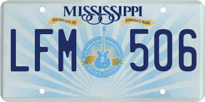 MS license plate LFM506