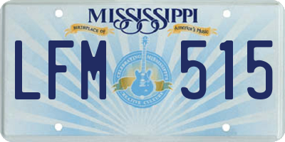 MS license plate LFM515
