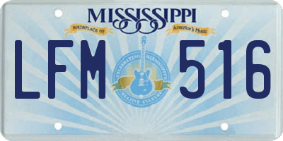 MS license plate LFM516