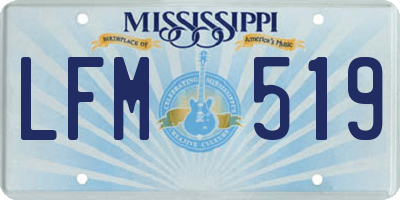 MS license plate LFM519