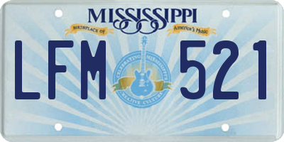 MS license plate LFM521