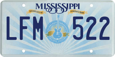 MS license plate LFM522