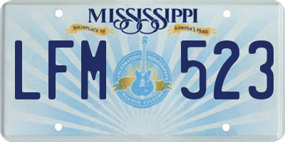MS license plate LFM523