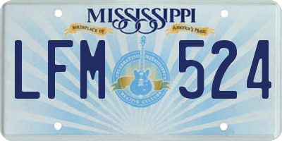 MS license plate LFM524
