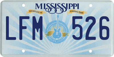 MS license plate LFM526