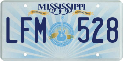 MS license plate LFM528