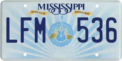 MS license plate LFM536